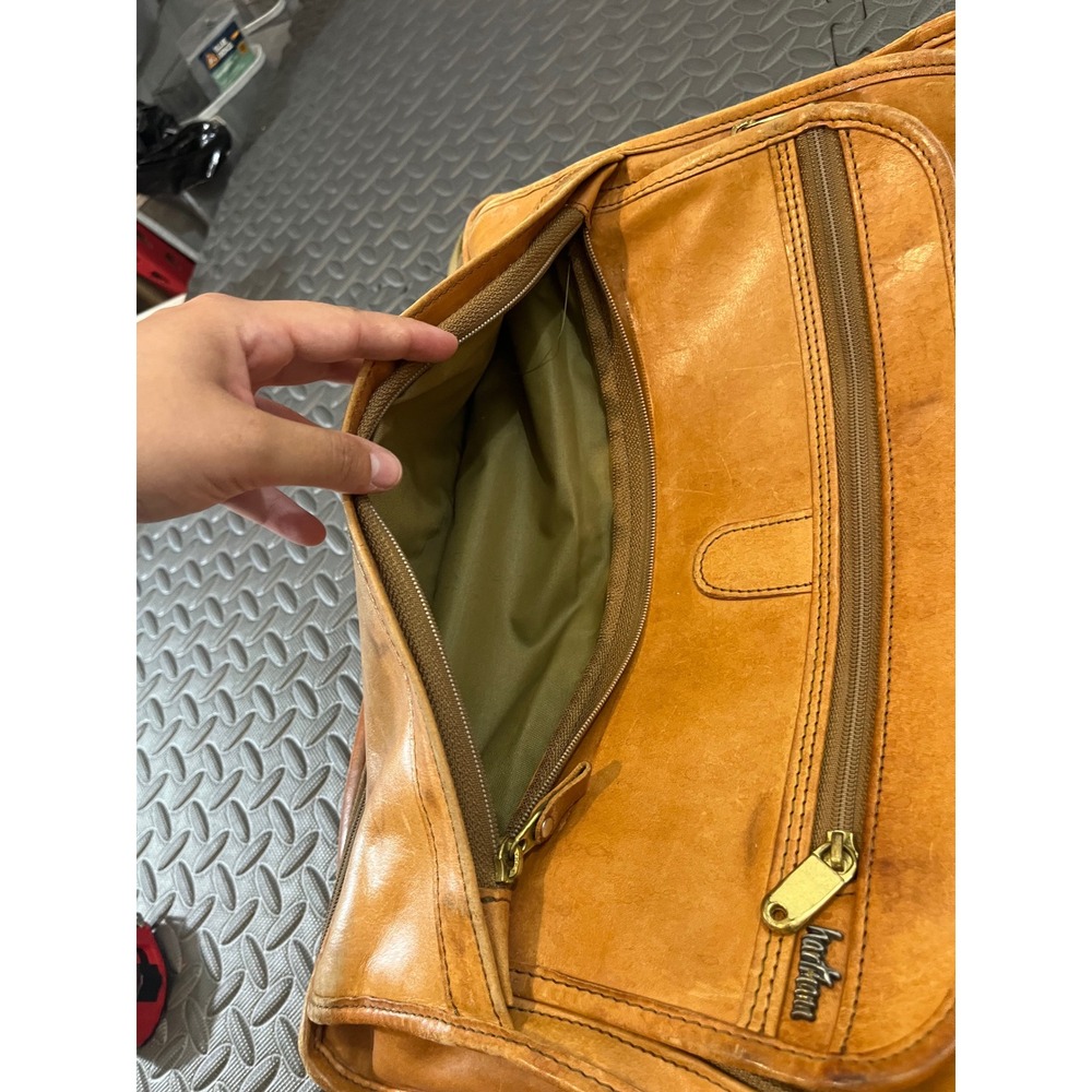 VTG Hartmann Expandable Leather Luggage Carry On Laptop Shoulder Messenger Bag - Picture 8 of 16